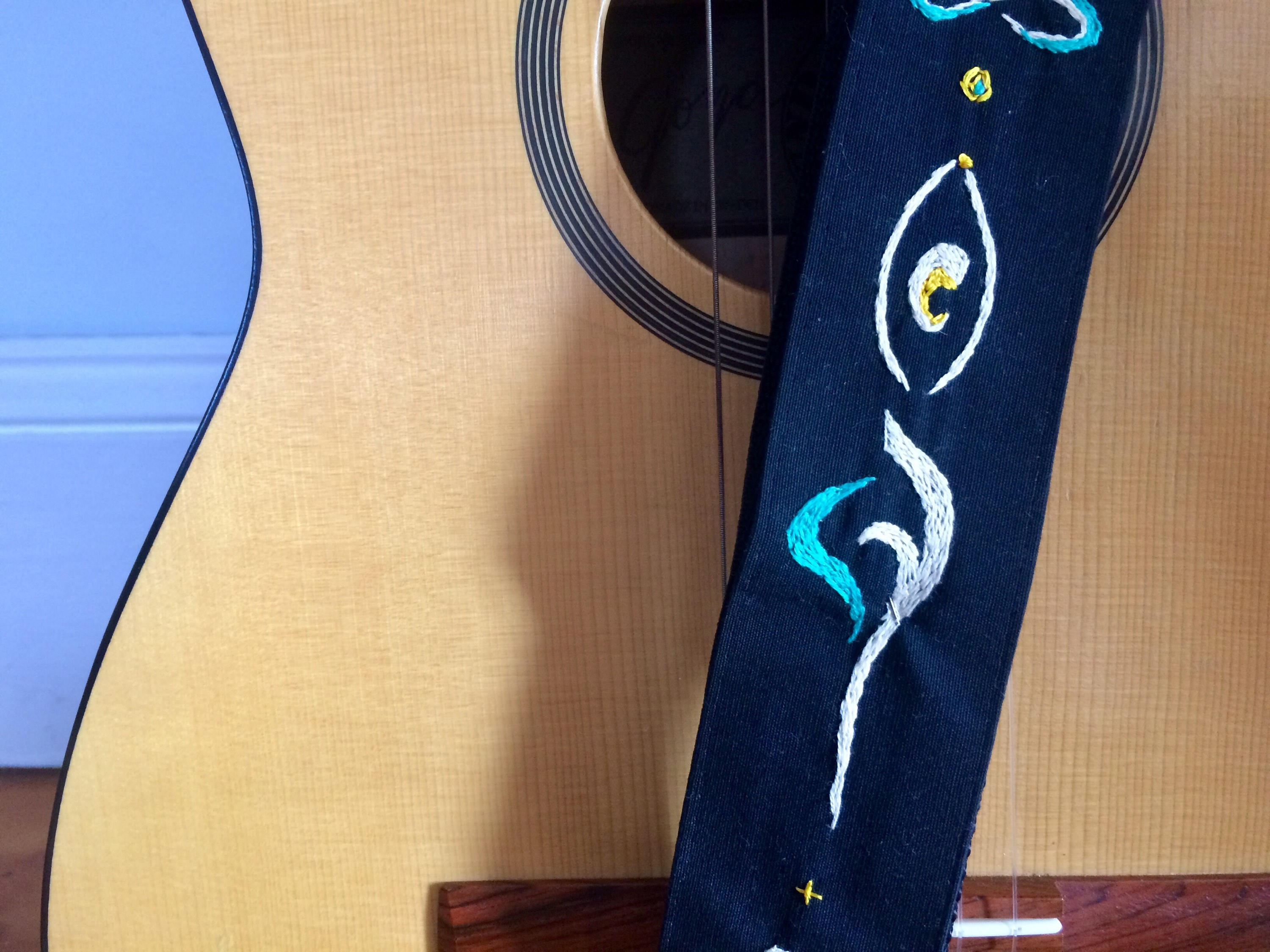 Zen Guitar Strap/yoga Guitar Strap/ Ready to Ship Hand Etsy Canada