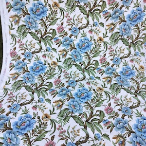 Vintage French Fabric Upholstery Curtains Cotton 80s,90s 540cms x 130cms