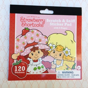 Strawberry Shortcake Scratch & Sniff Sticker Pad 6 Pages 120 stickers Retro TV cartoon animated television series collector, Frutillita Tv