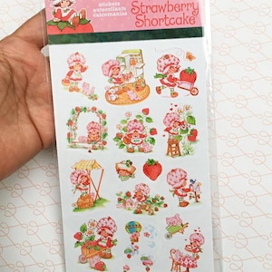 Strawberry Shortcake Sticker 4 sheets stickers retro TV cartoon animated collector, Frutillita TV dibujos animados