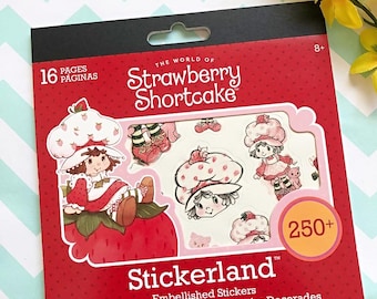 Strawberry Shortcake Sticker Pad - Retro TV Cartoon (250+Stickers) 16-Pages Stickerland, Christmas Gift idea