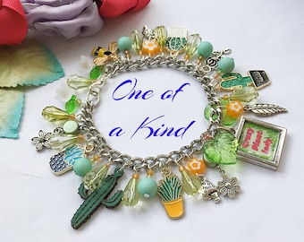 Gardening Plants Bracelet floral charms Crazy Plant Lady Mom plant Lover Gardening mama handmade Gardening Therapy 2024 Spring Time