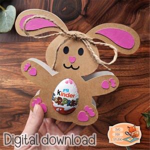 Cutting File – Bunny Egg Holder Gift Box | Easter Decor | Cricut, Silhouette | DIY Chocolate Egg Packaging Template