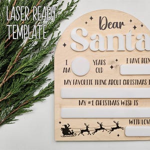 SVG Liebesweihnachtsmannzeichen-Datei | Weihnachts-Laserdatei | Lieber Santa trocken abwischbares Schild | Lieber Weihnachtsmann SVG-Datei | Weihnachten SVG-Datei cnc laserbereite Datei