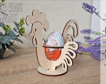 Archivo SVG cortado con láser para porta huevos de Pascua. Organizador de porta huevos de Pascua de madera Glowforge. Plantilla vectorial DXF para porta huevos de Pascua.