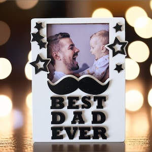 Best Dad Ever Photo Frame SVG | Father’s Day Gift Laser Cut File | Glowforge Picture Frame 10x10 cm | Digital Download DIY