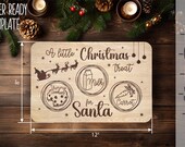 Christmas Cookie Tray SVG Glowforge Laser Cut, Christmas Treat For Santa Cutting Board SVG File For laser , Santa Cookie Tray SVG, Cricut
