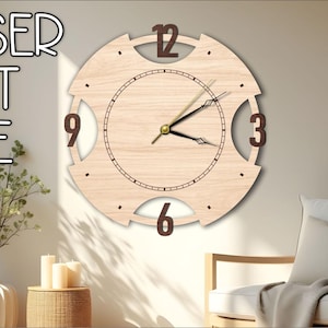 Minimalist Wall Clock SVG | Modern Clock Laser Cut File | Simple Clock Design | Glowforge SVG | CNC Cut File | Digital Download