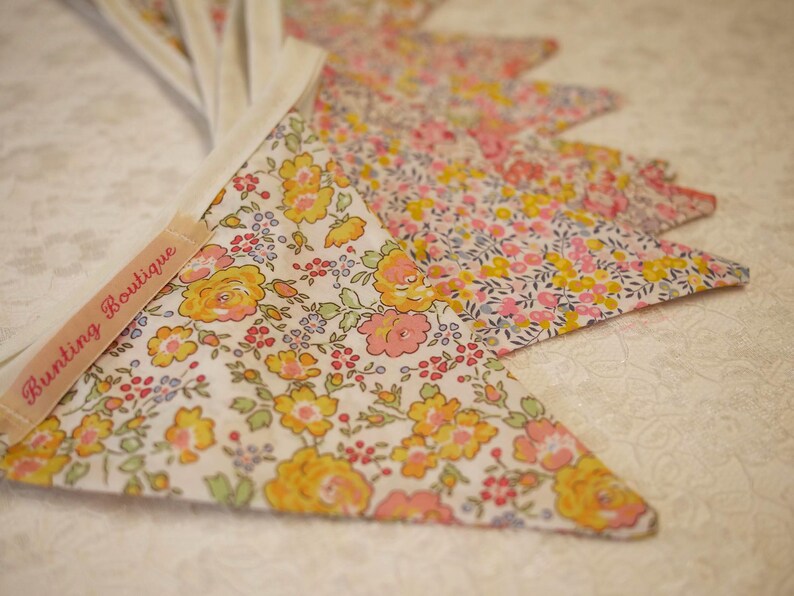 Liberty Floral Bunting 2m Long | Handmade Tana Lawn Fabric | Nursery Decor | Wedding & Baby Shower Decoration | Housewarming Gift image 4
