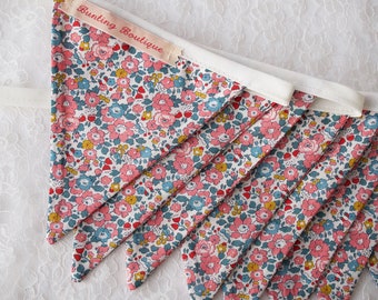 Liberty Floral Bunting 3m Long | Handmade Tana Lawn | Nursery Decor | Wedding & Baby Shower Decoration | Housewarming Gift