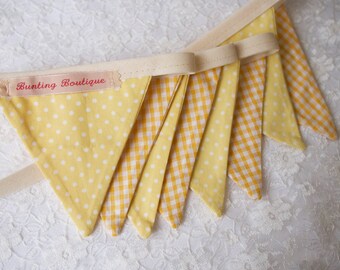 Tiny Yellow Party Bunting - 2m Long