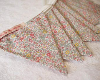 Liberty Floral Bunting 3m Long | Handmade Tana Lawn Fabric | Nursery Decor | Wedding & Baby Shower Decoration | Housewarming Gift