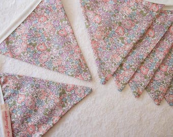 Liberty Floral Bunting 3m Long | Handmade Tana Lawn Fabric | Nursery Decor | Wedding & Baby Shower Decoration | Housewarming Gift