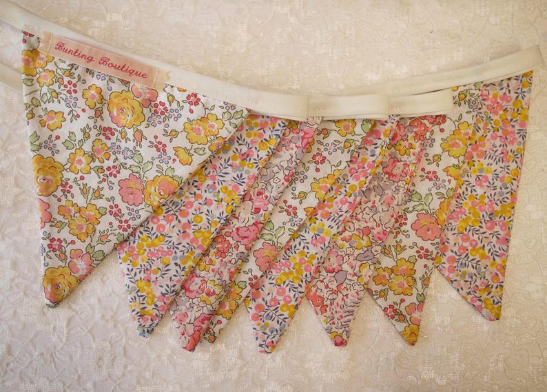 Liberty Floral Bunting 2m Long | Handmade Tana Lawn Fabric | Nursery Decor | Wedding & Baby Shower Decoration | Housewarming Gift image 2