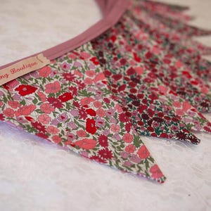 Ghirlanda floreale rosa Liberty Tana Lawn Bunting - 2,80 m di lunghezza
