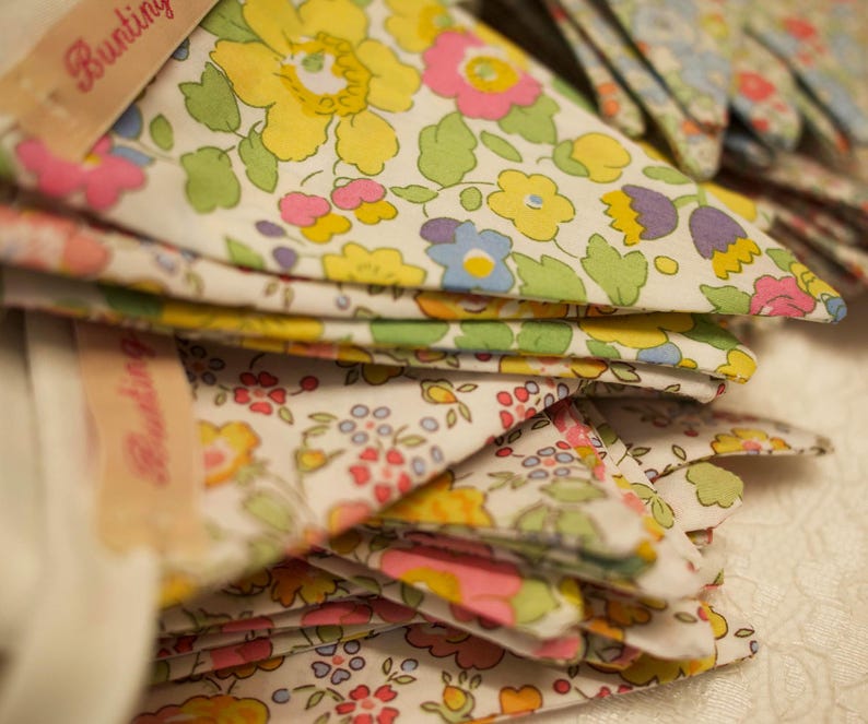 Liberty Floral Bunting 2m Long | Handmade Tana Lawn Fabric | Nursery Decor | Wedding & Baby Shower Decoration | Housewarming Gift image 7