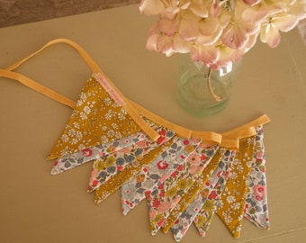 Liberty Floral Bunting 3m Long | Handmade From Tana Lawn Fabric | Home Decor | Wedding & Baby Shower Decoration | Housewarming Gift