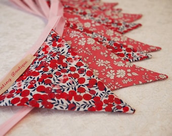 Pink and Red Liberty Tana Lawn Bunting - 3m Long