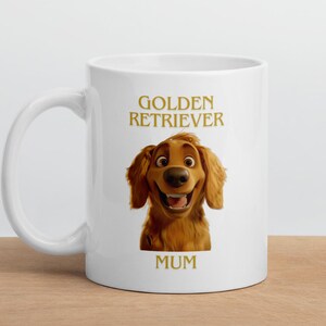 Golden Retriever Mum Mug: 11oz White Ceramic Dog Mom Gift