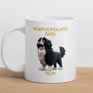Colourful Dog Mugs Newfoundland 11 Ounce White Ceramic Mum Dog Mug