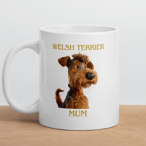 Personalized Cartoon Dog Breed Mugs Welsh Terrier 11 Ounce White Ceramic Mum Dog Mug