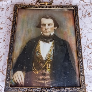 Antique Vintage Miniature Portrait Painting