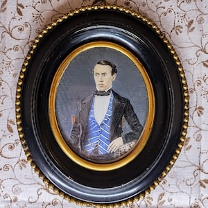 Antique Vintage Miniature Portrait Painting
