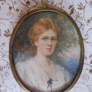Antique Vintage Miniature Portrait Painting