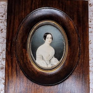 Antique Vintage Miniature Portrait Painting