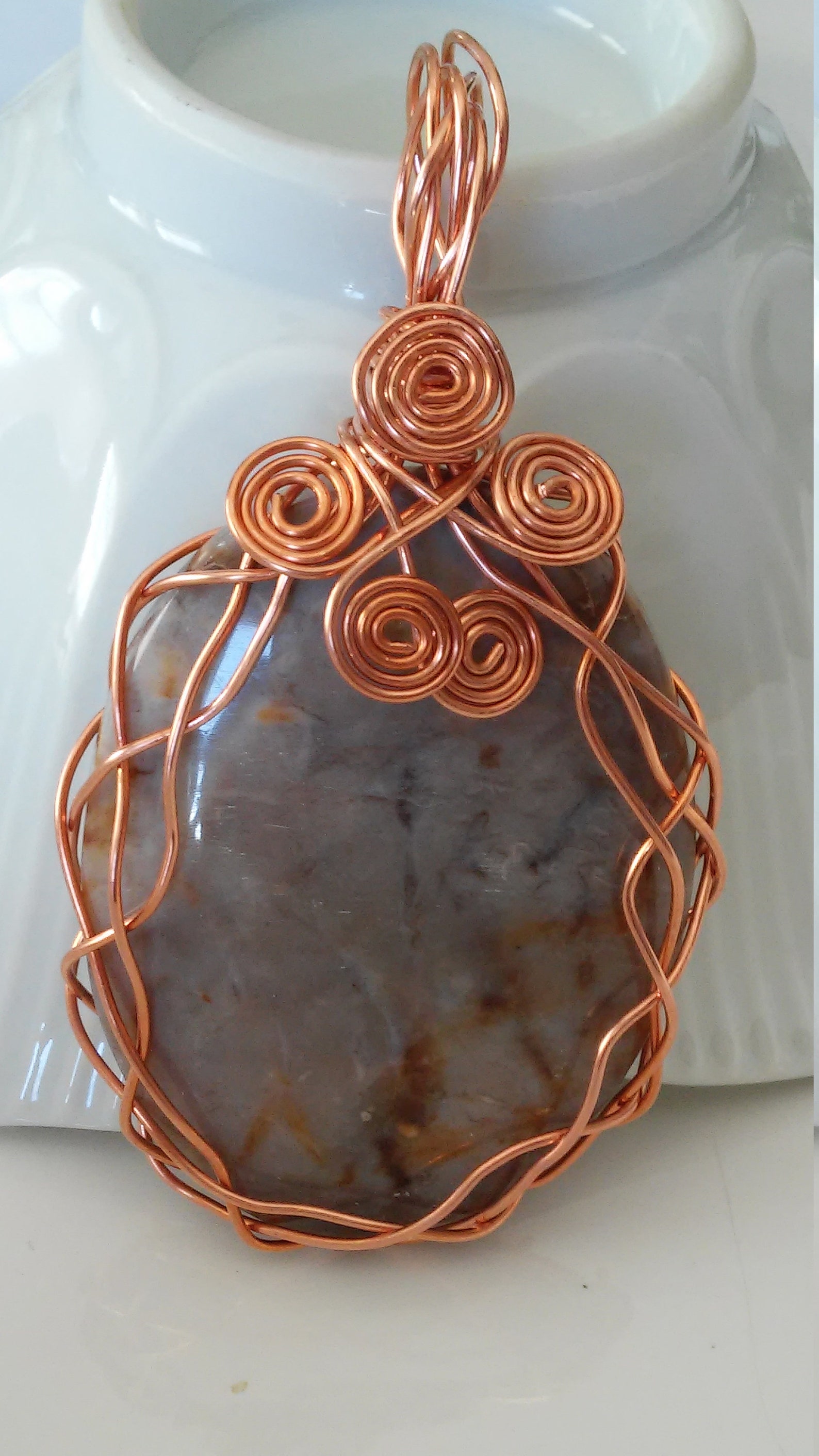 Jasper and Copper Wire Wrapped PendantCopper and Etsy