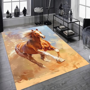 Brown Horse Rug: Creative Animal Print Rug