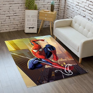 Spider Man Rug,Super Hero,Cool Cartoon Character,Amazing Rug,red Rug,Rugs For Kidsroom,Comic Rug,teensroom Decor,Gift For Kids  CM338