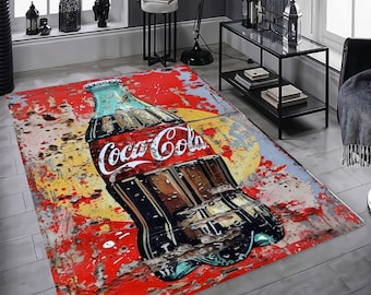 コカ・コーララグ：ラウンドチェーンプリント、ホームデコレーション