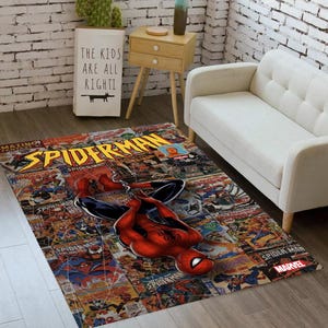 Spider Man Rug,Super Hero,Cool Cartoon Character,Amazing Rug,red Rug,Rugs For Kidsroom,Comic Rug,Kidsroom Decor,Gift For Kids Birthday CM167