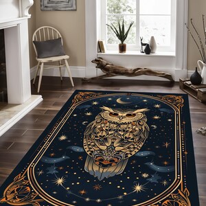 Owl Pattern Rug,owl Themed Rug,animal Rug,curbside Pattern Rug,art Rug ...