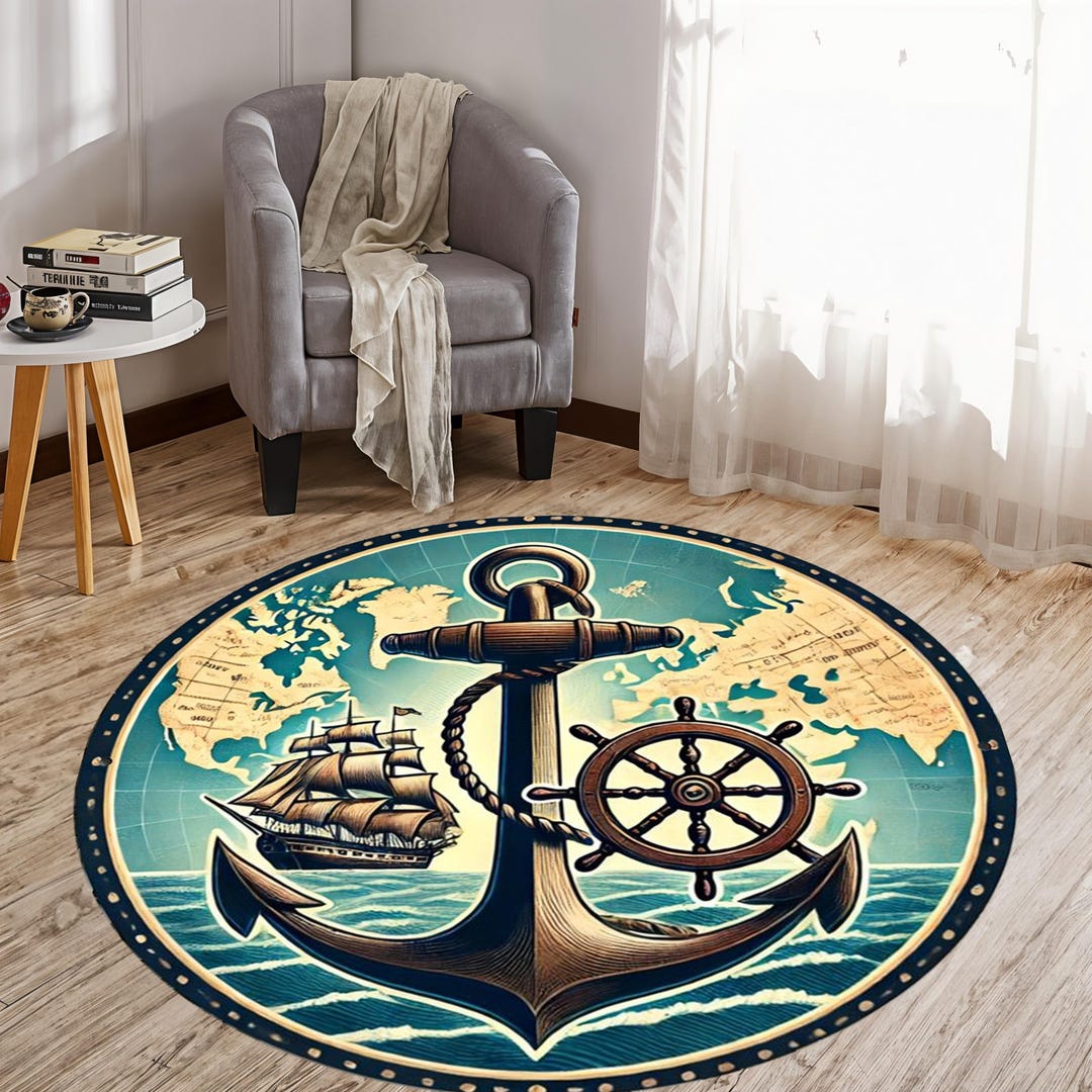 Sailor Rugs,anchor Pattern Rug,seaman,sailor Anchor,chain Pattern Rug ...