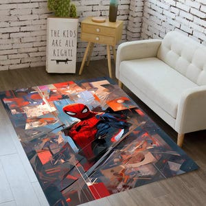Spider Man Rug,Comic Rug,Super Hero,Cool Cartoon Character,Amazing Rug,red Rug,Rugs For Kidsroom,Kidsroom Decor,Gift For Kids Birthday CM169
