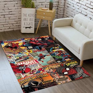 Spider Man Rug,Super Hero,Cool Cartoon Character,Amazing Rug,red Rug,Rugs For Kidsroom,Comic Rug,Kidsroom Decor,Gift For Kids Birthday CM173