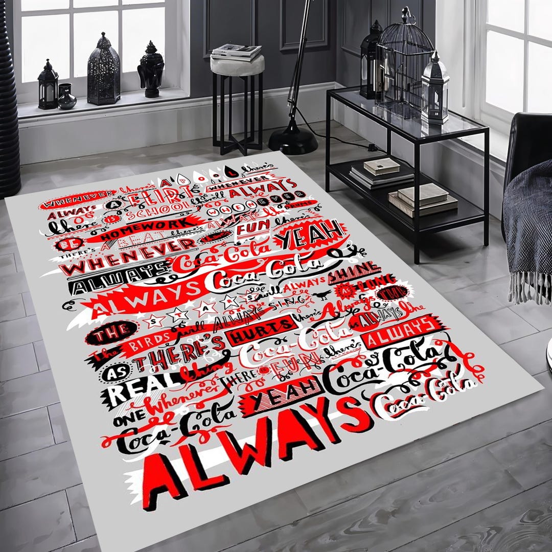 Coca-cola Pattern Rug: Drink Decor, Coke Lovers - Etsy
