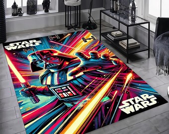 Alfombra de Darth Vader: Decoración de habitación inspirada en la galaxia de los sables de luz de Star Wars