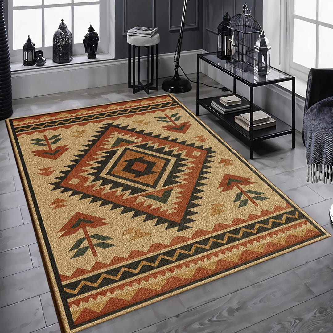 Aztek Area Rugs Tribal Aztec Area Rug: Southwestern Boho Decor - Etsy