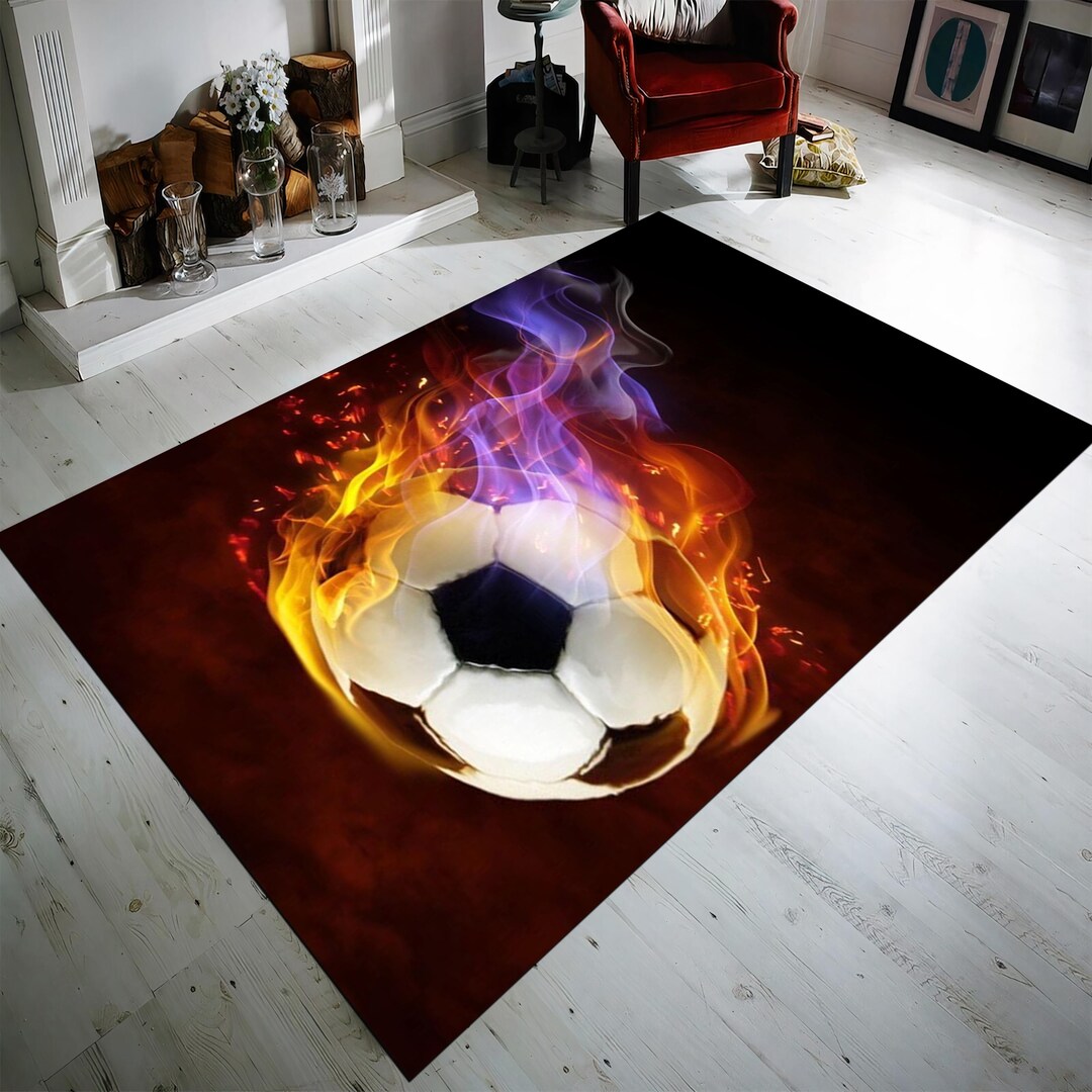 Football Rug, Fanatic, Soccer Player Rug, Football Lovers, Kids Room ...