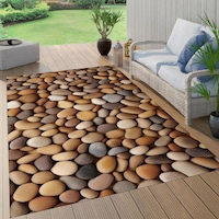 Abstract Boho Line Art Coastal Rug | Beach House Carpet | Indoor ...