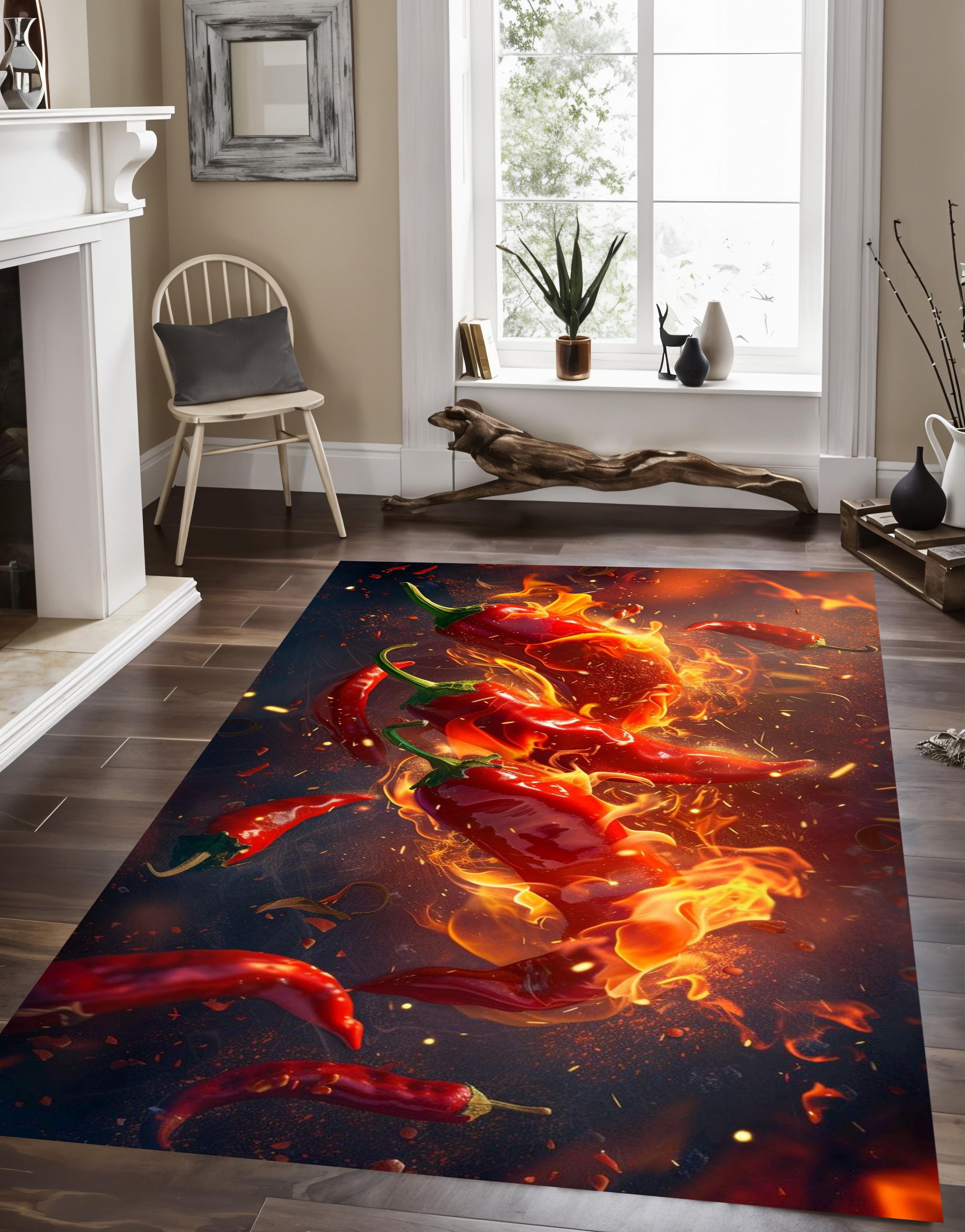 Amazon.com: MoBlinko Red Hot Chili Spicy Round Area Rug
