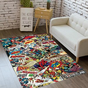 Spider Man Rug,Comic Rug,Super Hero,Cool Cartoon Character,Amazing Rug,red Rug,Rugs For Kidsroom,Kidsroom Decor,Gift For Kids Birthday CM170