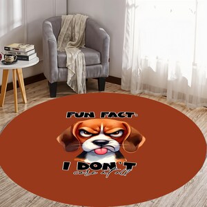 Dog Rug,Animal Pattern Rug,Cartoon Character Rug,Dog Pattern Rug,Brown Rug,Round Rug,Rugs For Living Room,Gift For Him CM90