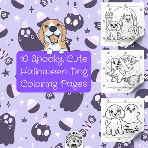Pagine da colorare di cani e animali di Halloween, carini e spaventosi, per bambini, adulti e anziani, attività divertenti, rilassanti e creative per tutte le età