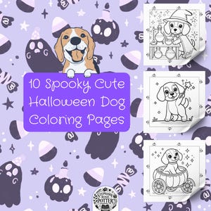Pagine da colorare di cani e animali di Halloween, carini e spaventosi, per bambini, adulti e anziani, attività divertenti, rilassanti e creative per tutte le età