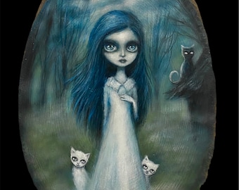 THE OTHERS ghost girl with cats giclee print