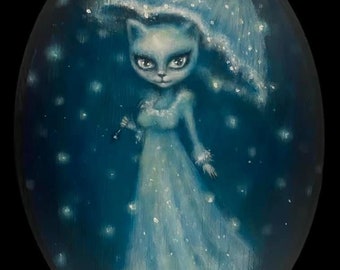 MASHA Victorian kitty with parasol giclee print